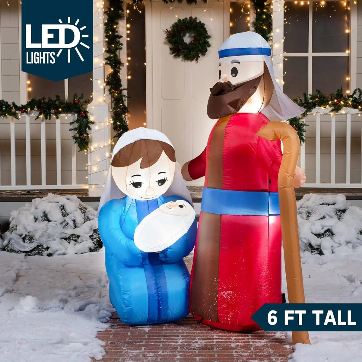 Joyfy Christmas Inflatable Jesus Family Nativity Decoration