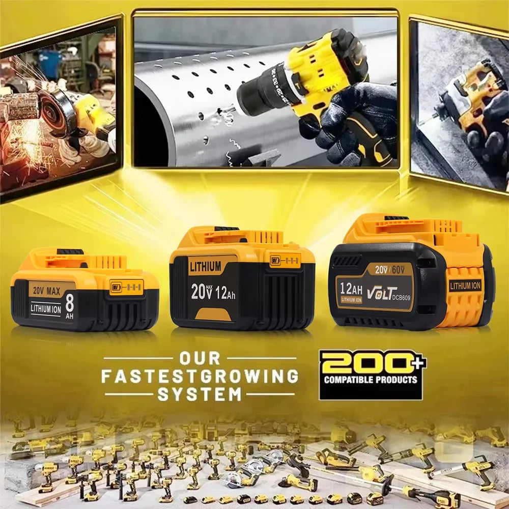 Replacement Battery Compatible Dewalt Dcb612 60v Max Cordless Power Tools