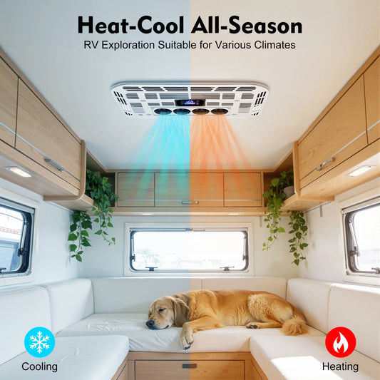 12V Overhead Heating Cooling Air Conditioner Truck RV Remote Control