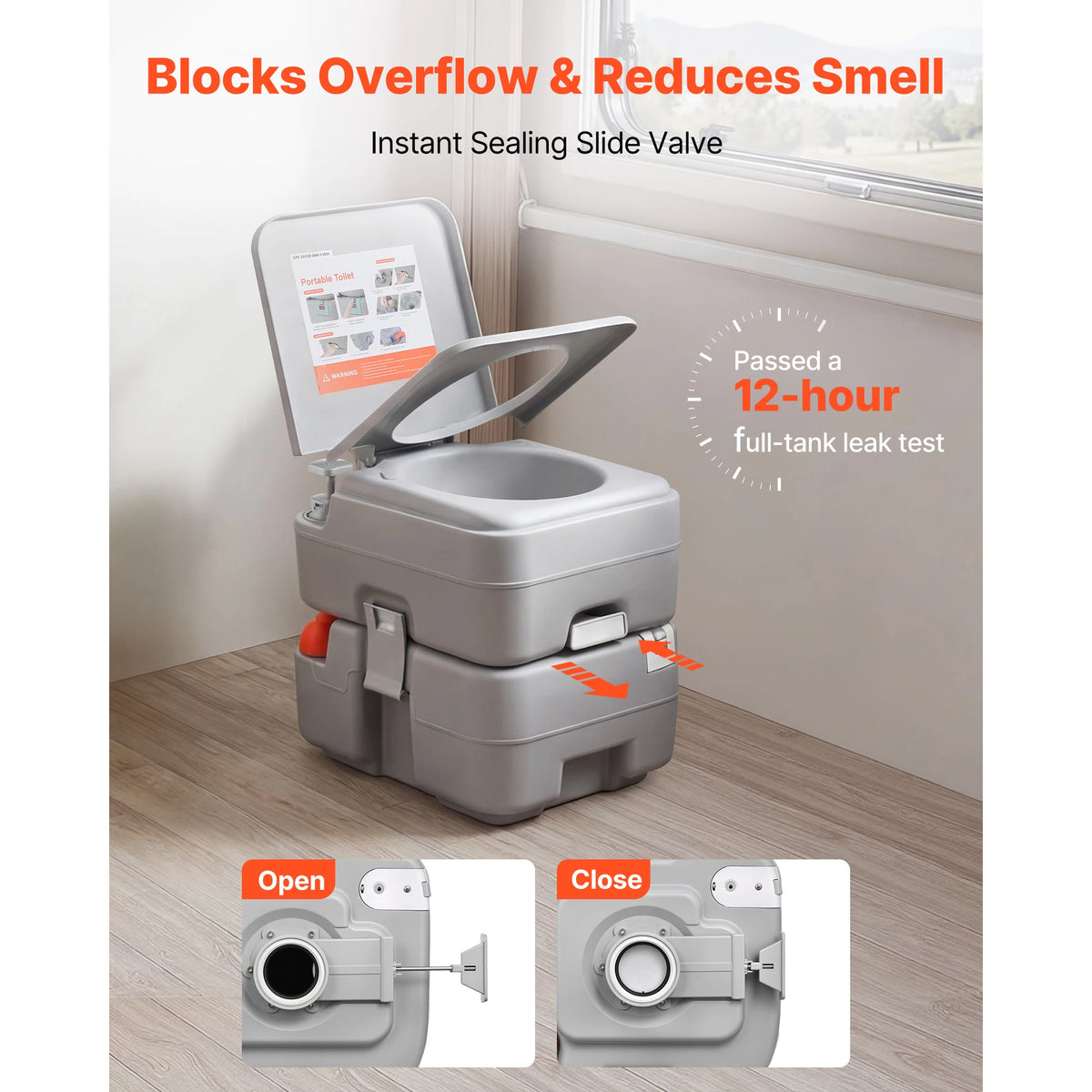 Dual Flush Portable Toilet With Detachable Tank And Travel Bag