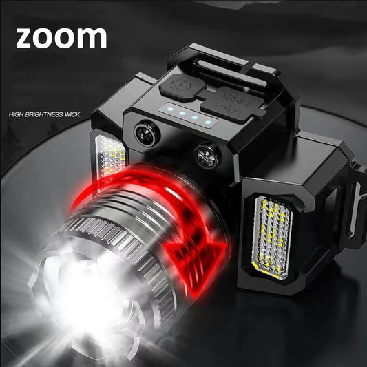 Rechargeable LED Sensor Headlamp for Camping with Battery Included