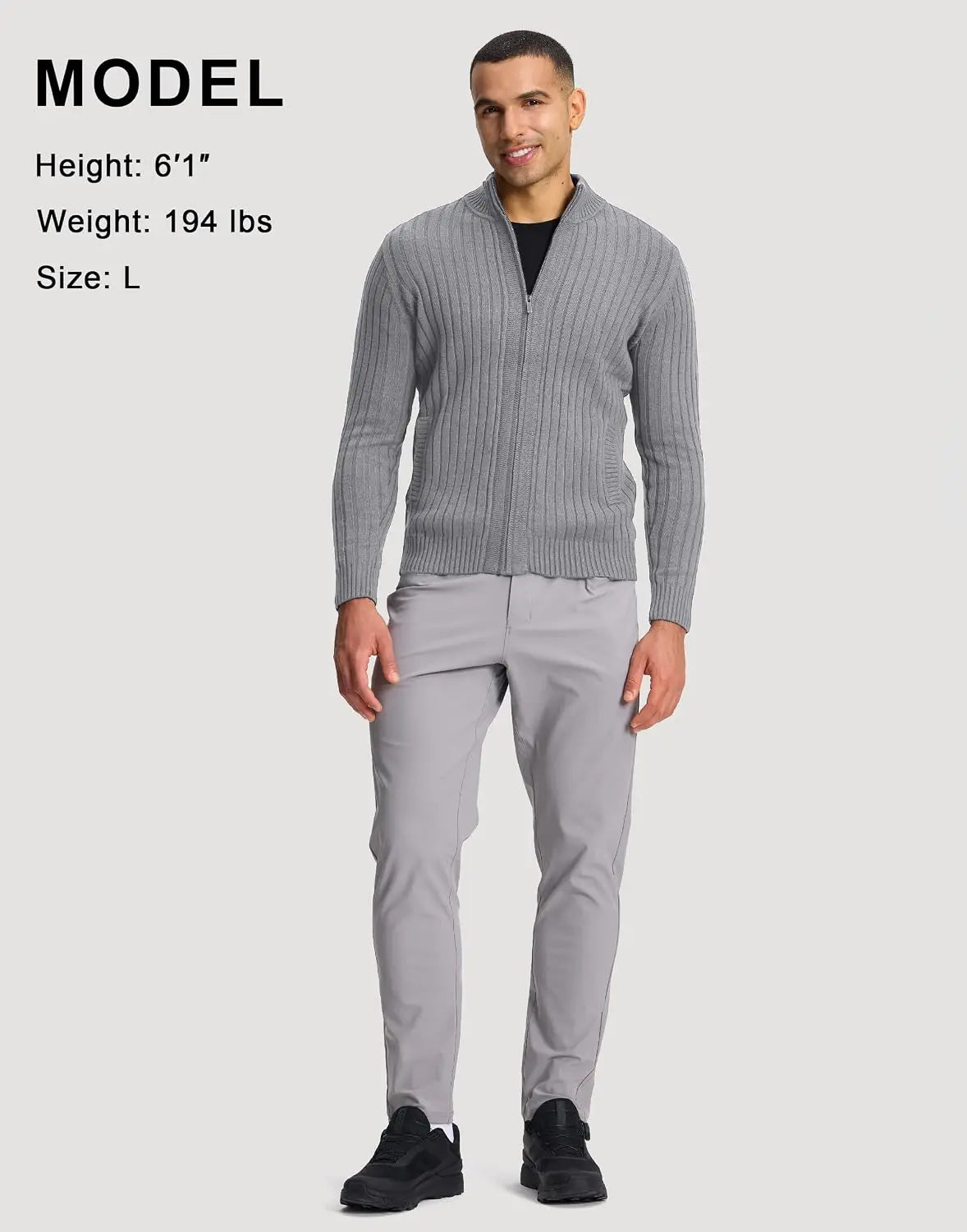 Pioneer Camp Full Zip Up Slim Fit Stand Collar Knit Sweater