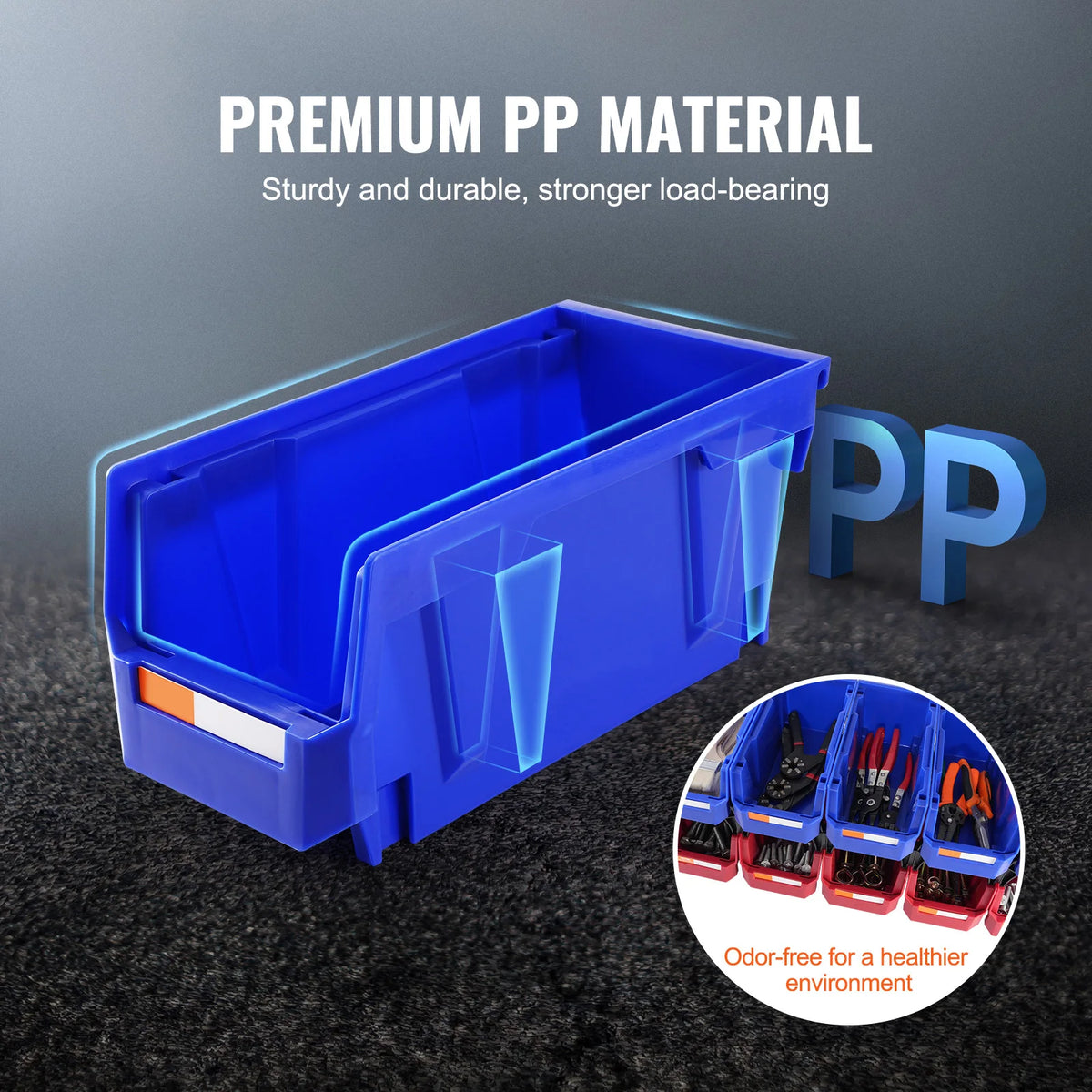 SucceBuy Stackable Plastic Storage Bins For Tools And Supplies