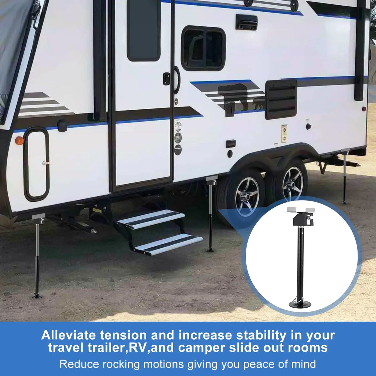 Heavy Duty RV Stabilizer Jacks Quick Lift Drill Crank Support