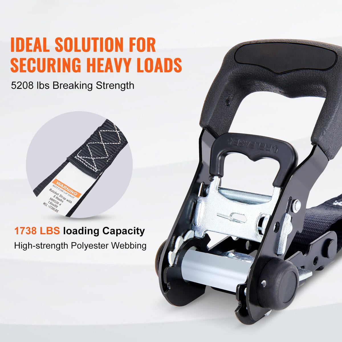 SucceBuy Ratchet Tie Down Straps With Padded Handles And Hooks