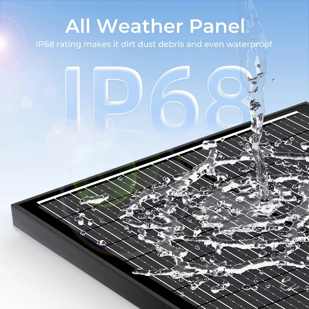 Rvpozwer 100W High Efficiency Bifacial Monocrystalline Solar Panel Module