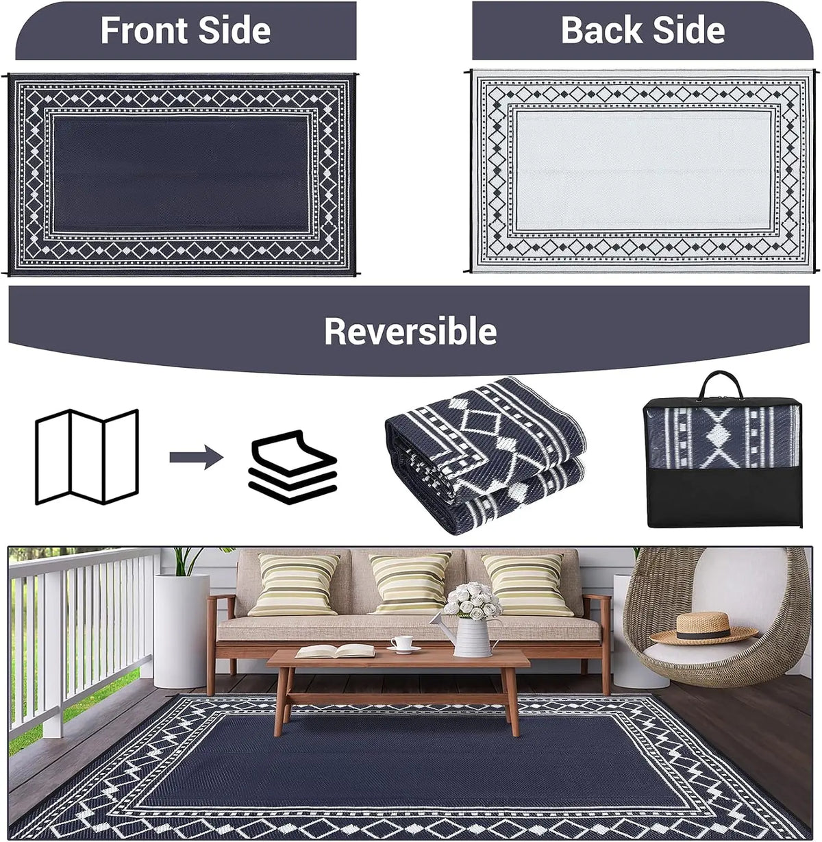 Garvee Premium Waterproof Flocking Area Rug For Home Decor