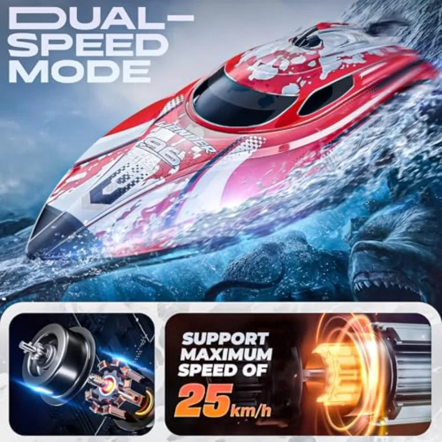 Remote Control Boat Toy Featuring Cyber Truck Design And Motors