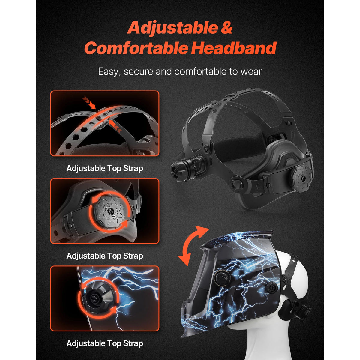 Professional Auto Darkening Welding Helmet Featuring Dual Arc Sensors