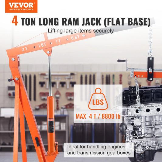 SucceBuy Hydraulic Long Ram Cylinder Engine Hoist Jack
