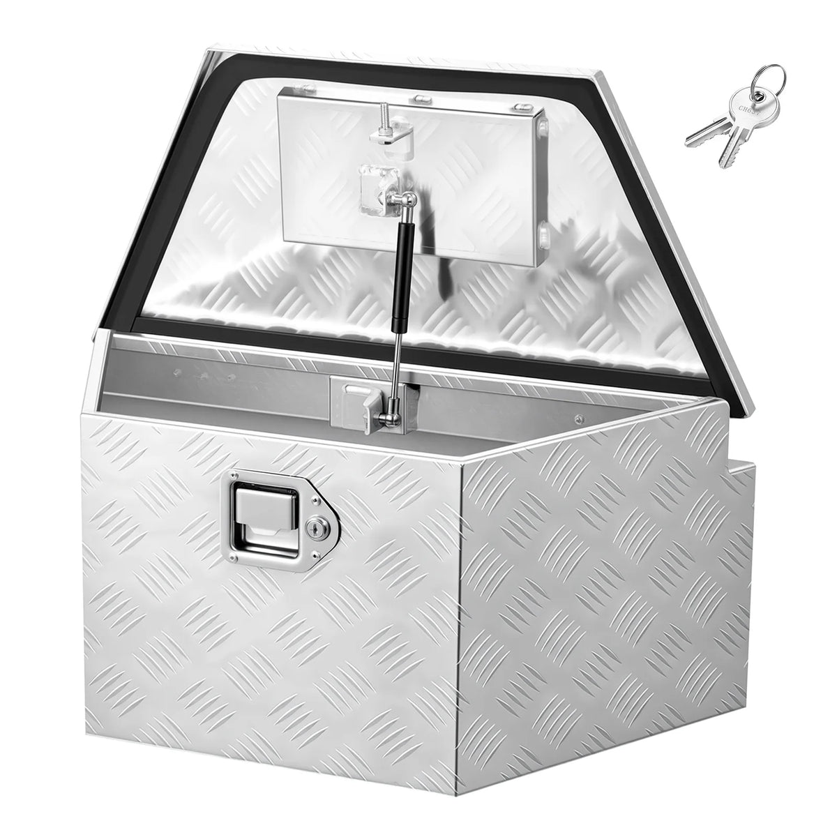 SucceBuy Aluminum Trailer Tongue Storage Box With Key Lock