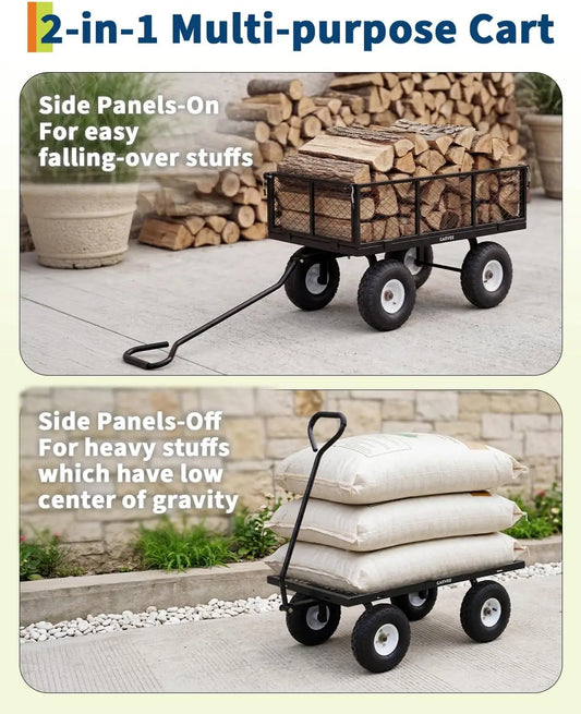 Twister Ck Heavy Duty Steel Utility Garden Cart With Wheels