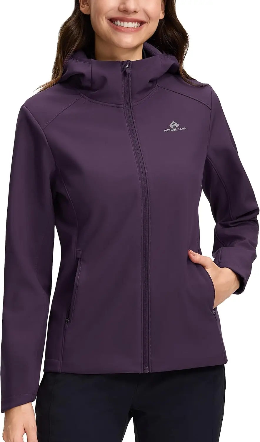Pioneer Camp Women Softshell Jacket Fleece Lined Waterproof Hooded Windbreaker