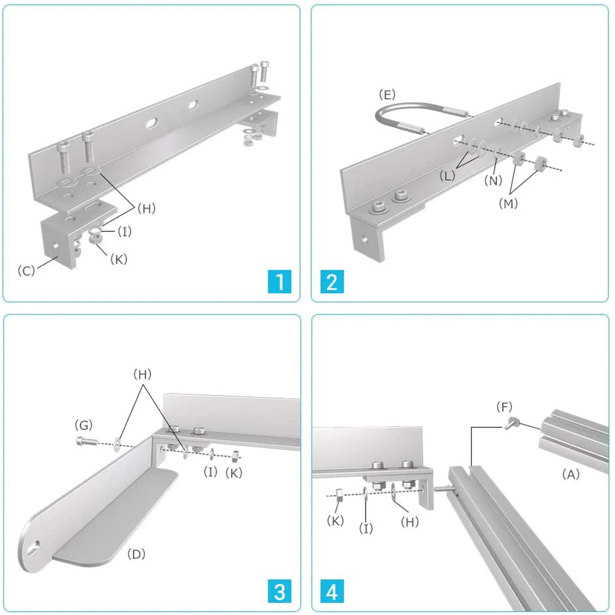 Renogy Side Pole Mount Bracket For Off Grid Solar Panels