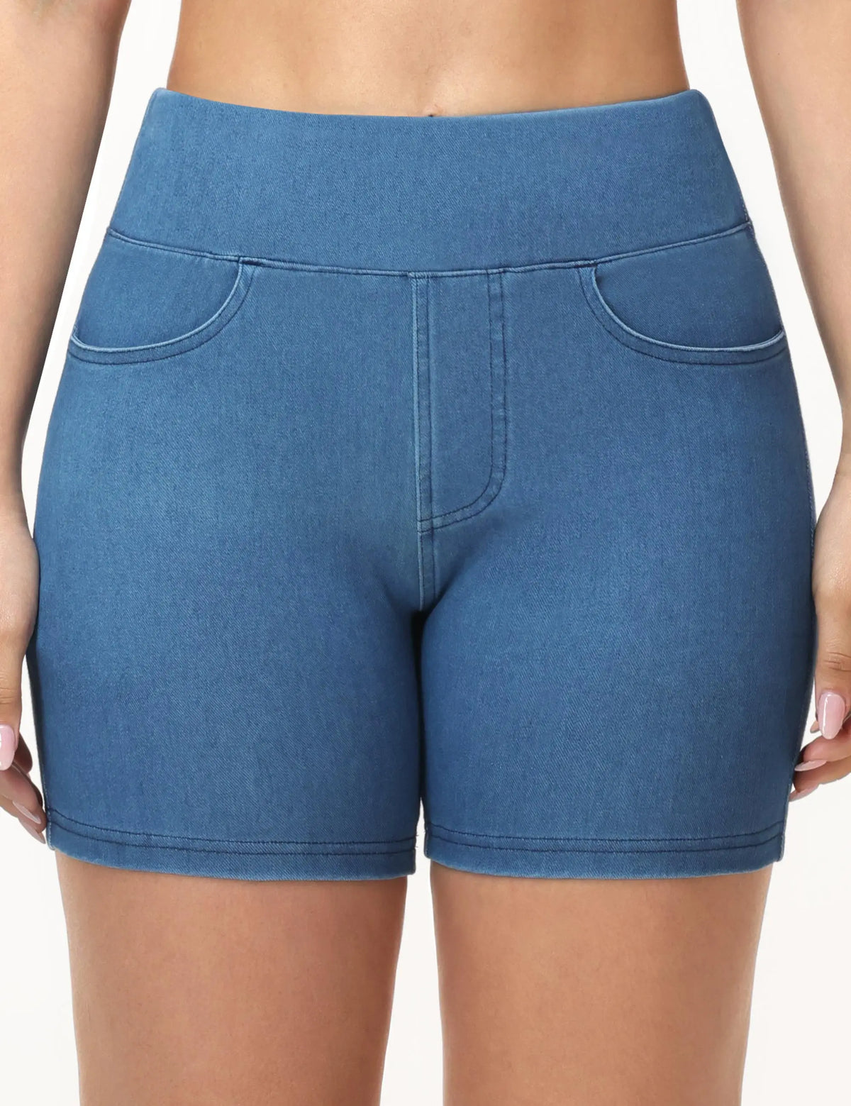 The Gym People Womens High Waisted Cotton Stretch Denim Shorts