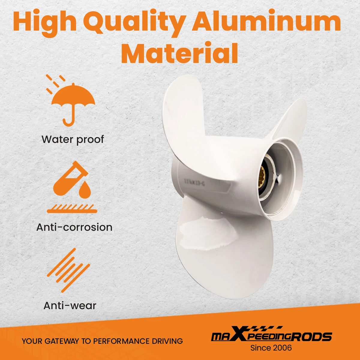 Premium Aluminum Replacement Propeller For Yamaha Outboard Motors
