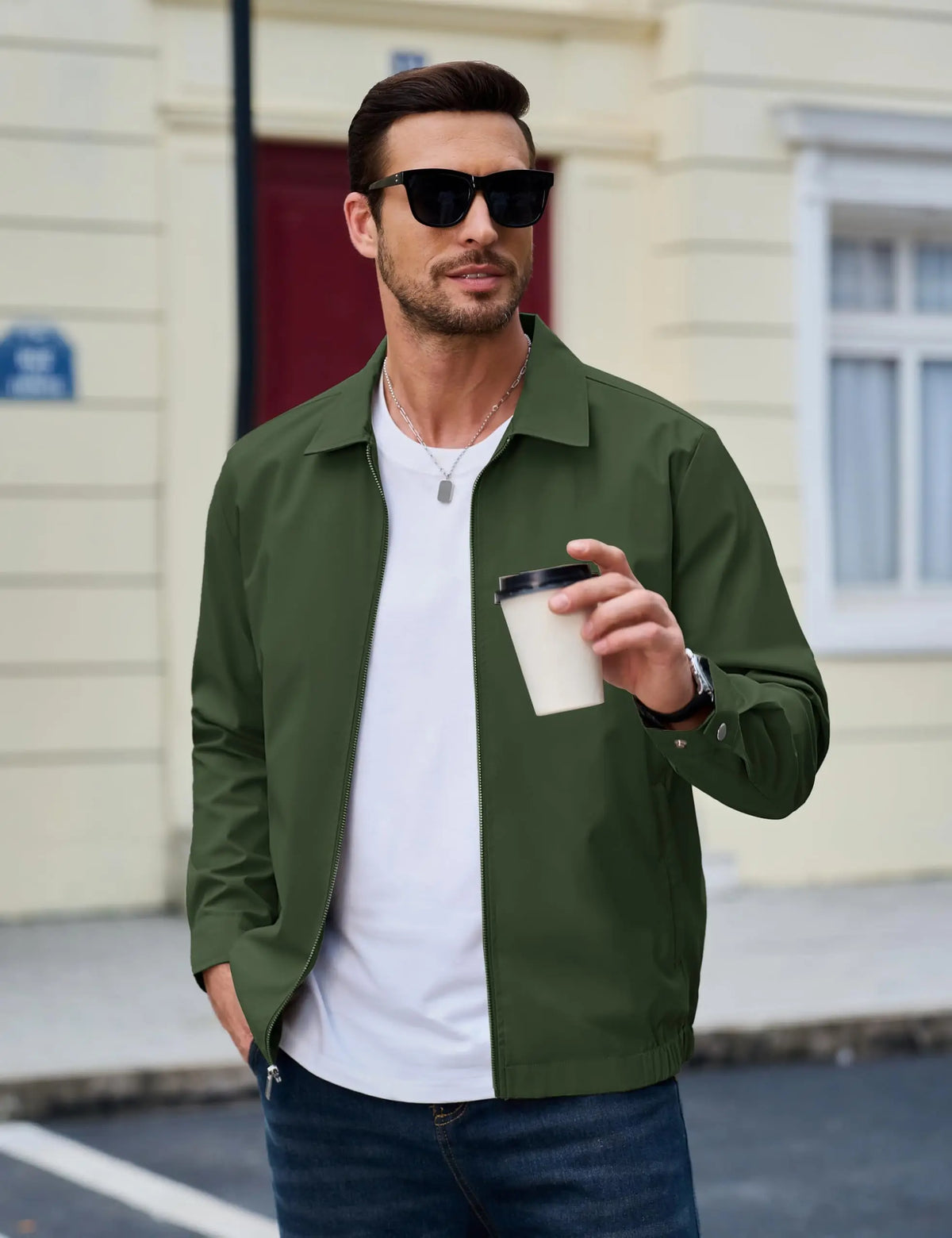 Cavva Men's Lightweight Windbreaker Jacket With Zip Pockets