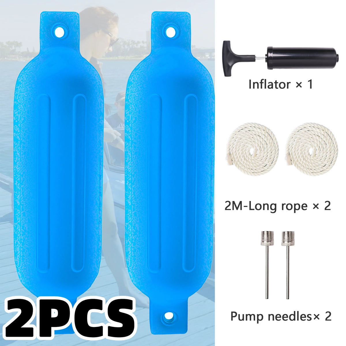 Vancus Inflatable Boat Fenders For Docking With Ropes And Pump