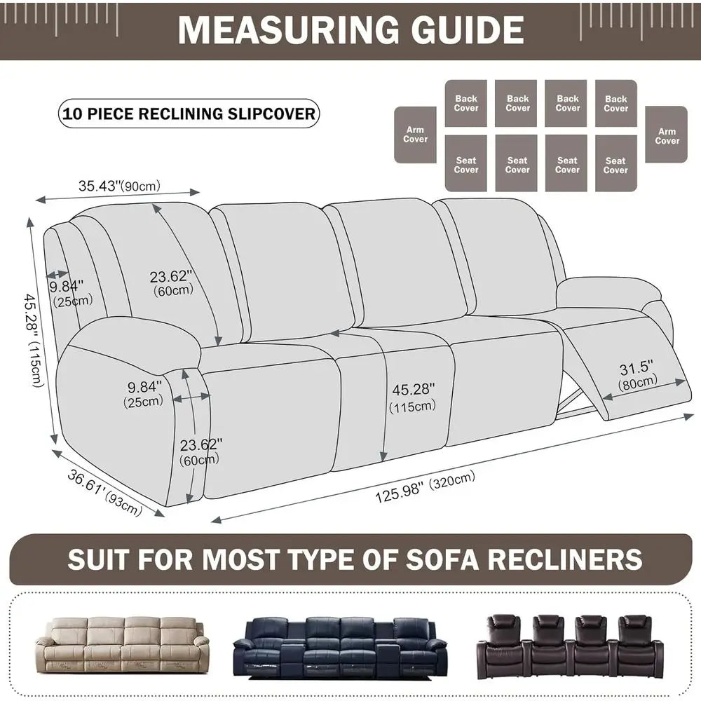 Water Repellent Stretch Recliner Sofa Cover For Modern Home Decor