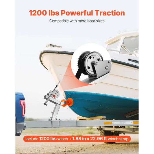 SucceBuy 1200 Lb Boat Trailer Winch Stand With Roller Strap