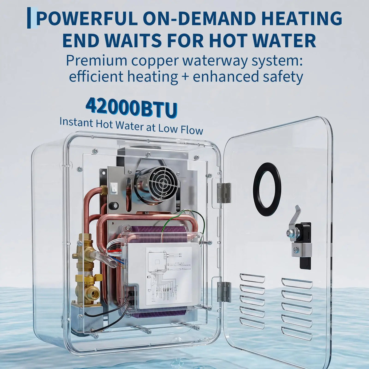 RV Tankless Water Heater 55000BTU/2000BTU/65000BTU Water Heater Shower Propane Instant Water Heater for Household Hotel Camping Use