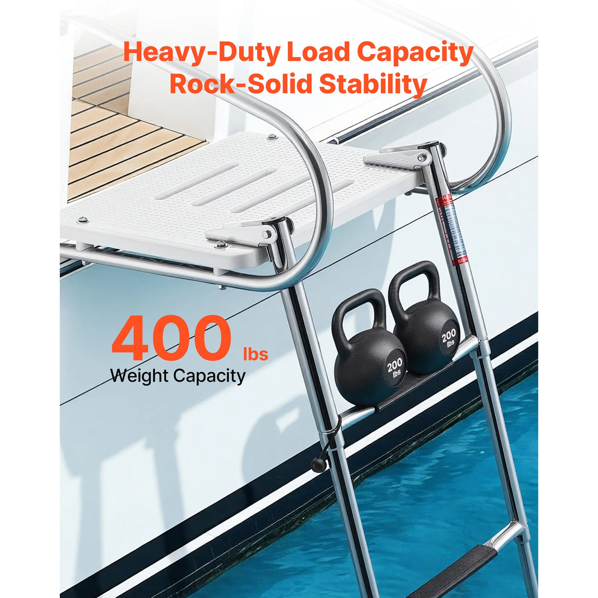 Folding SucceBuy Telescoping Stainless Steel Ladder