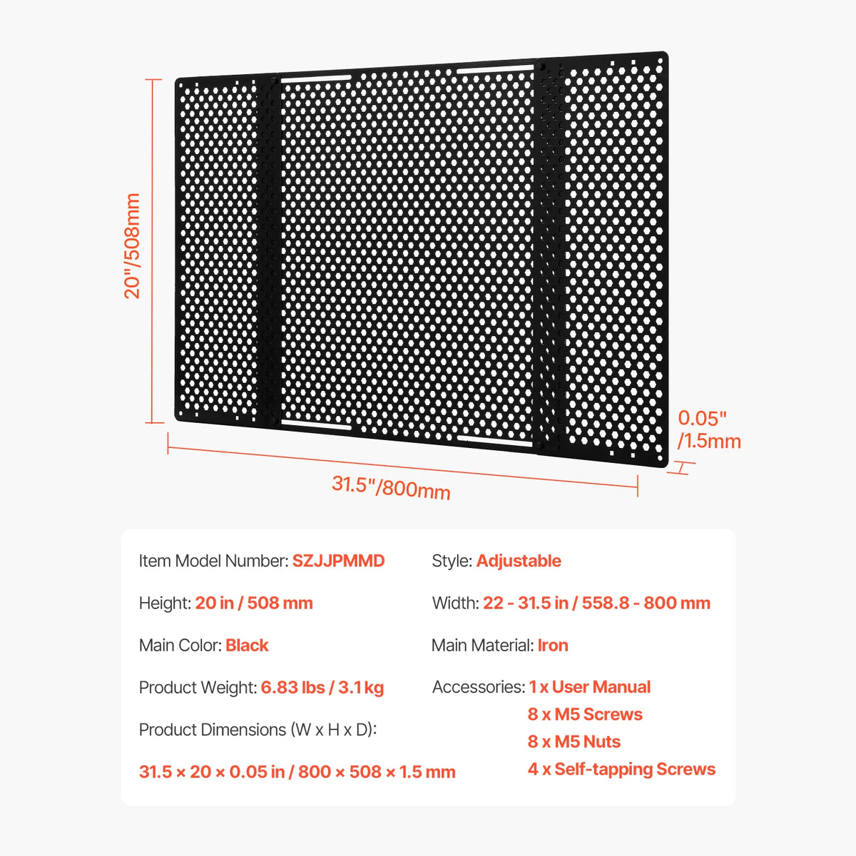 Adjustable RV Screen Door Protector With Breathable Honeycomb Panel