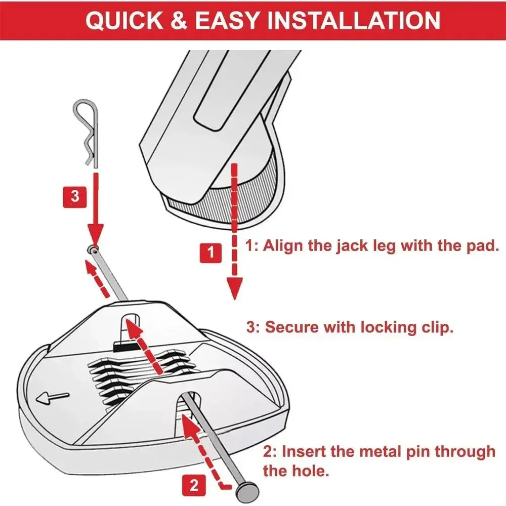Heavy Duty RV Trailer Stabilizer Leg Anti Sink Foot Pads
