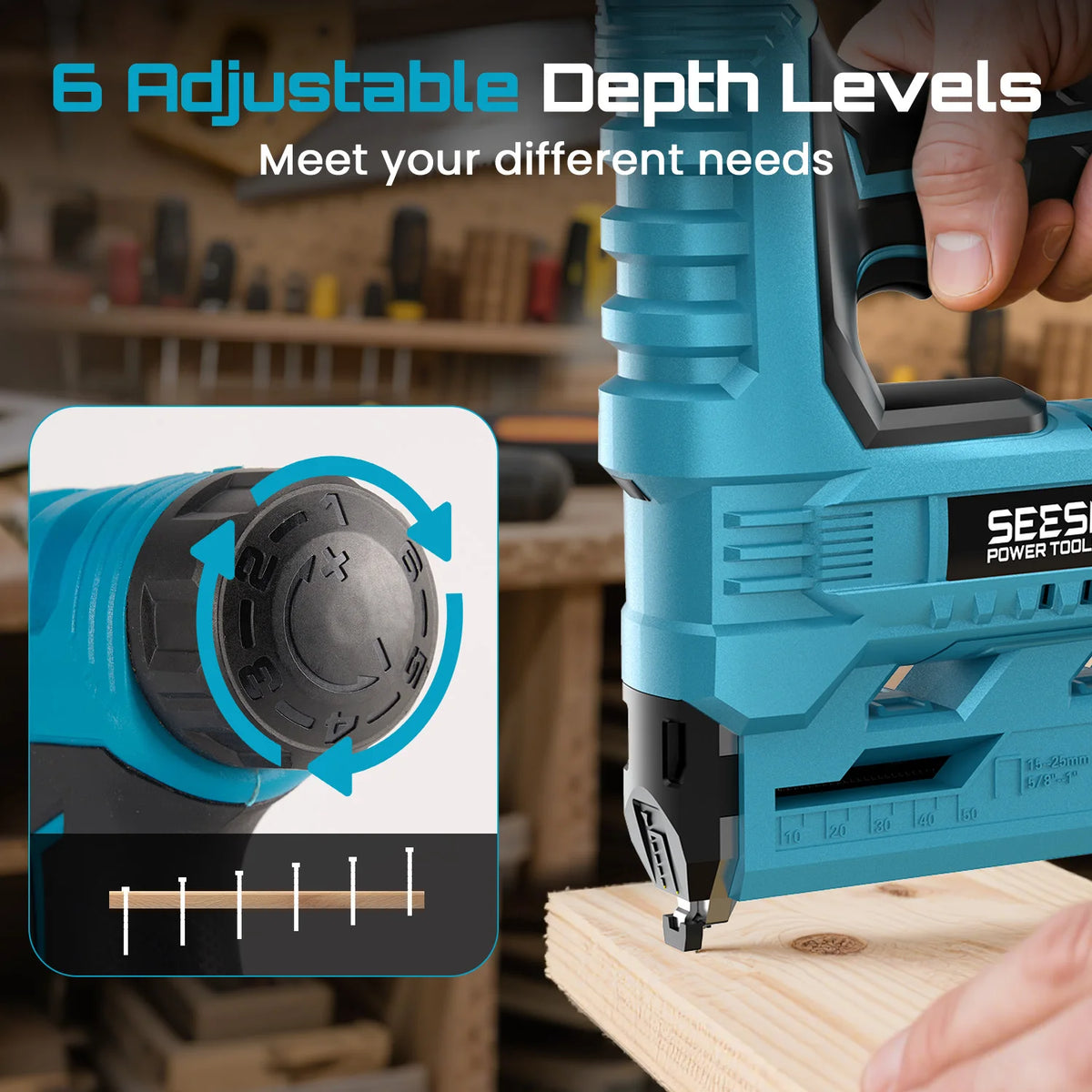 Seesii Cordless Brad Nail Gun With Complete Nail Kit