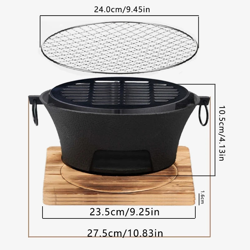 Zoe Cast Iron Charcoal And Alcohol Outdoor Camping Stove