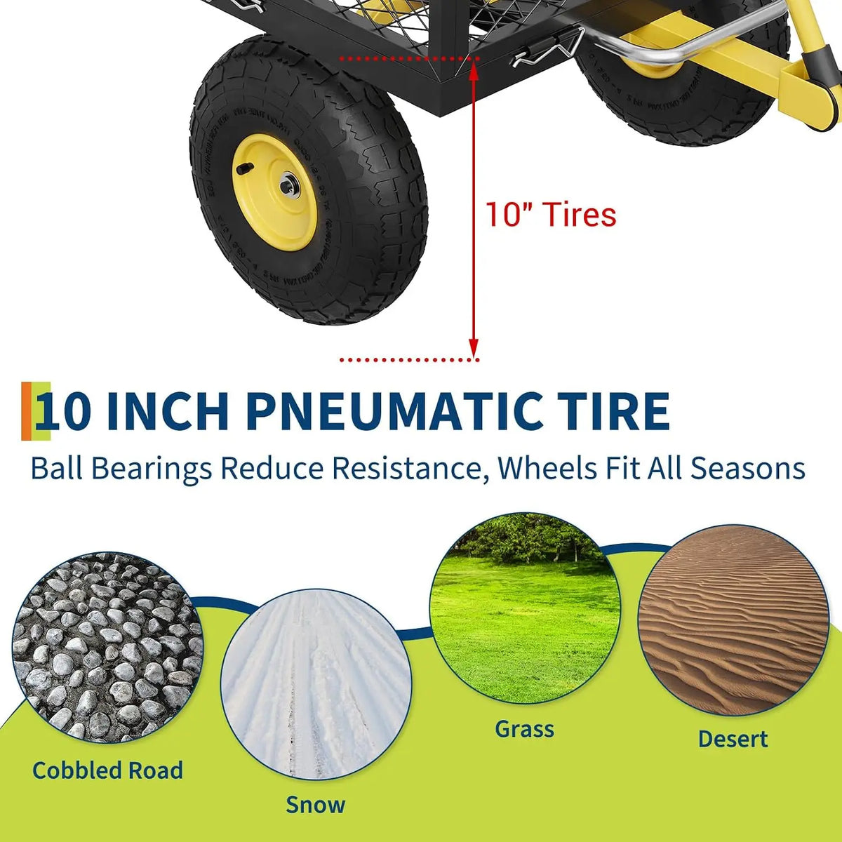 Garvee Steel Folding Garden Cart With Removable Mesh Sides