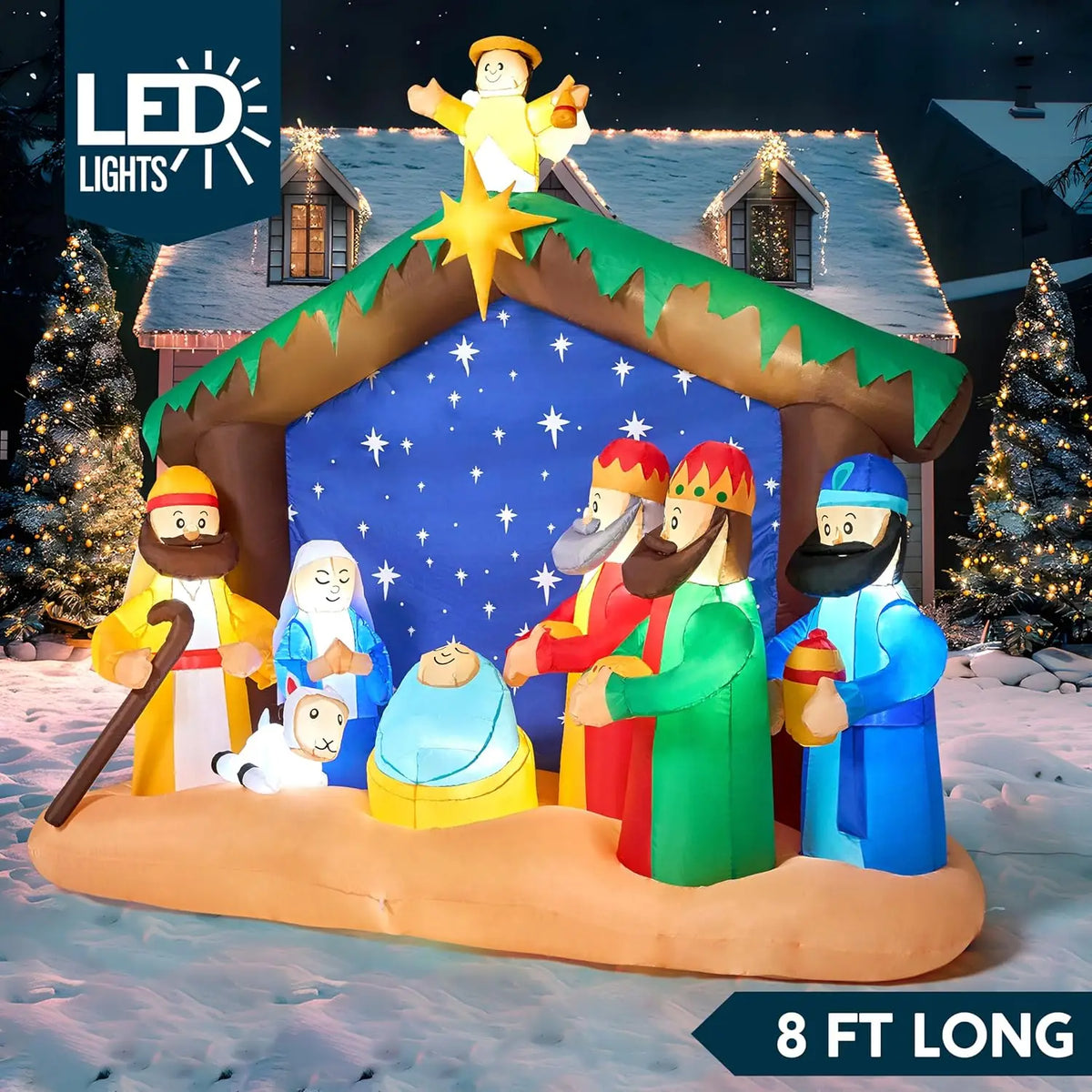 Joyfy Christmas Inflatable Nativity Scene With Led Lights