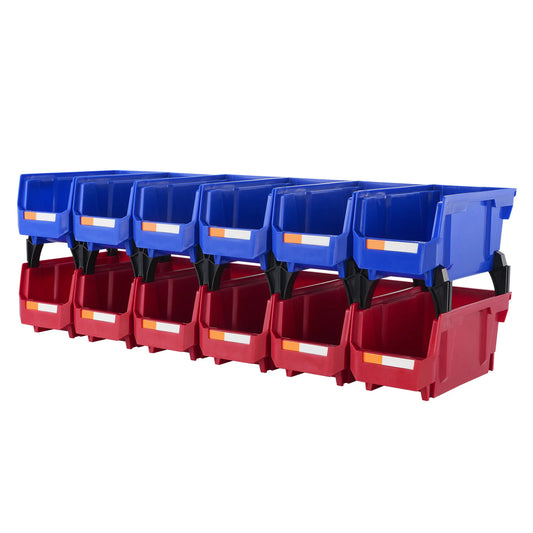 SucceBuy Stackable Plastic Storage Bins For Tools And Supplies