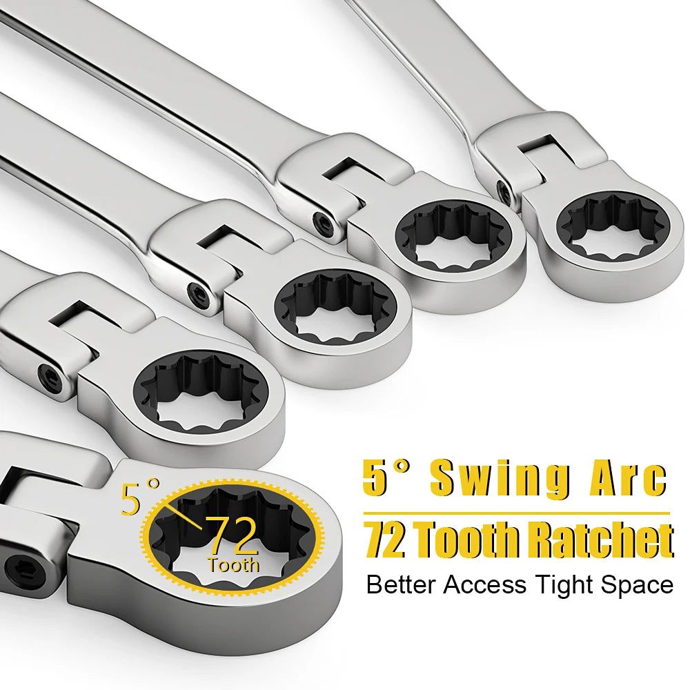 Professional Carbon Steel Double End Ratchet Wrench Set