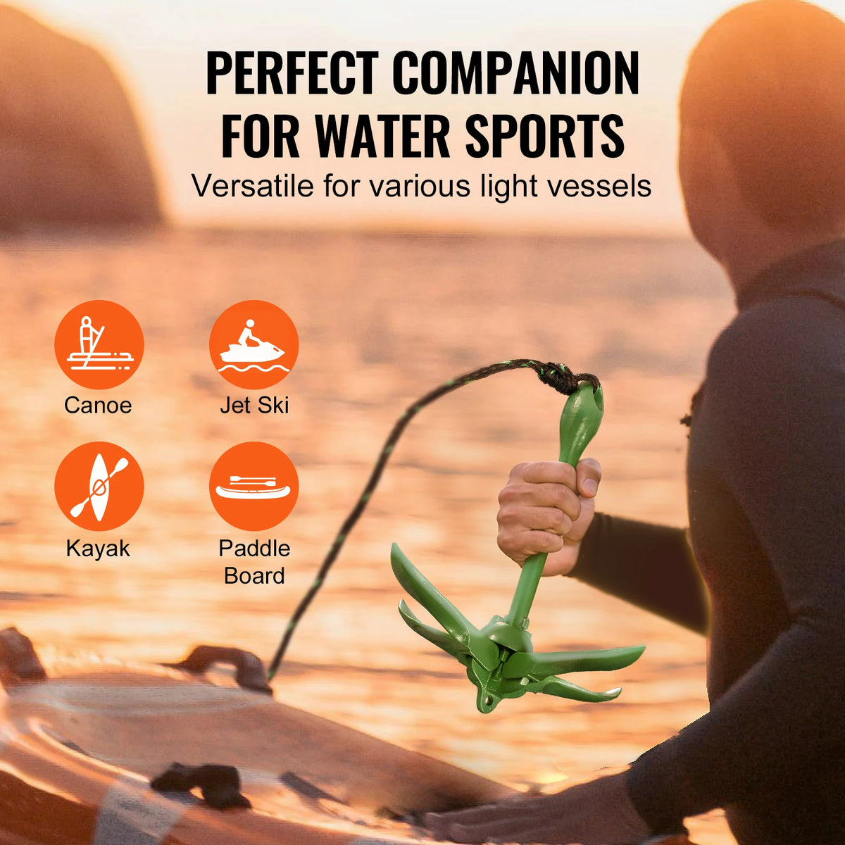SucceBuy Kayak Anchor Kit Including Rope Buoy And Boat Anchor