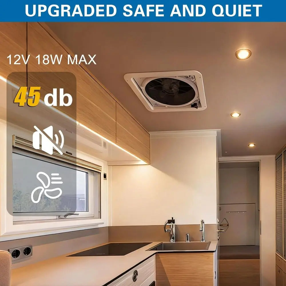 Manual RV Roof Vent Fan With Rain Shield Reversible Airflow