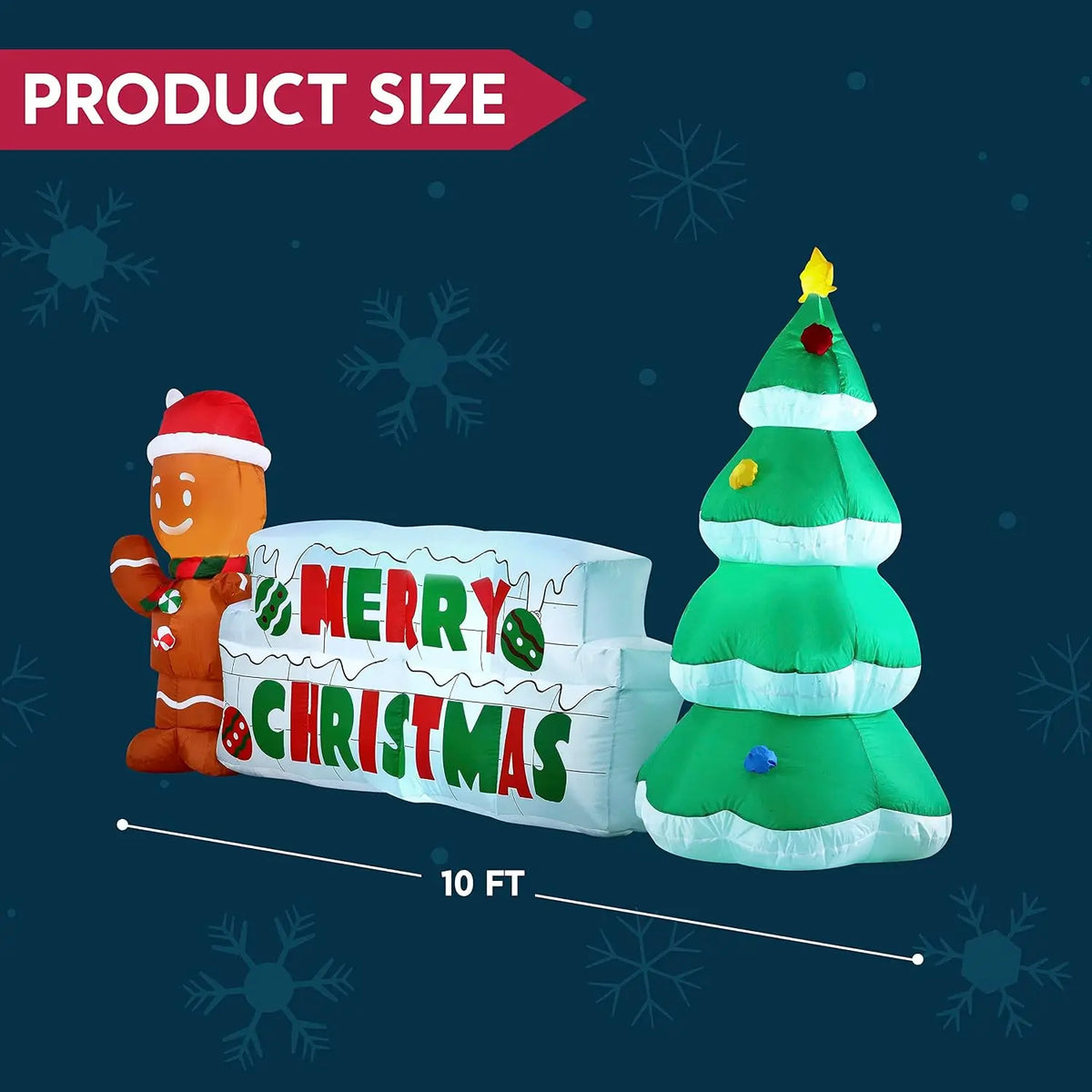 Christmas Inflatable Gingerbread Tree Holiday Yard Decor
