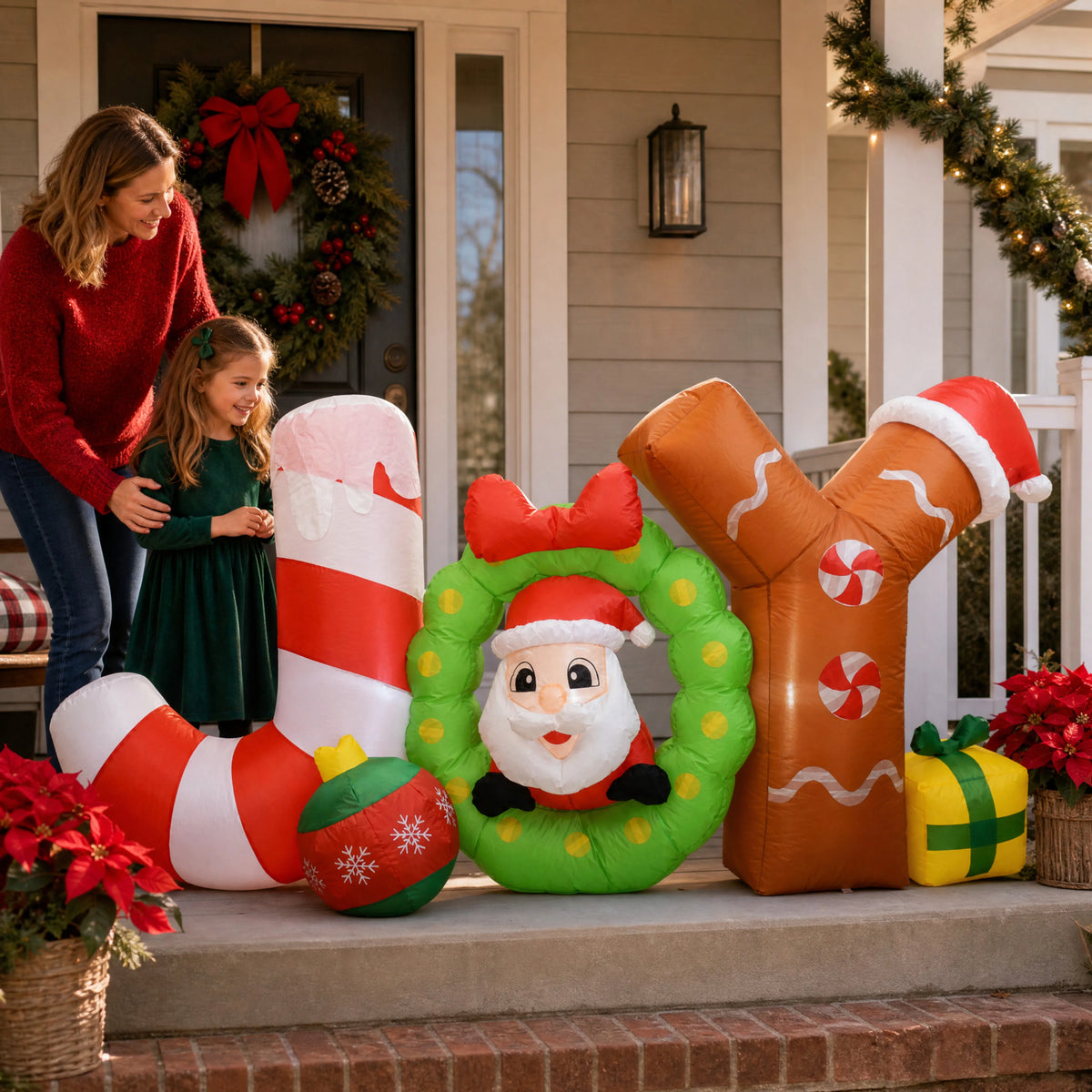 Lighted Christmas Inflatable Joy Sign Outdoor Holiday Yard Decoration