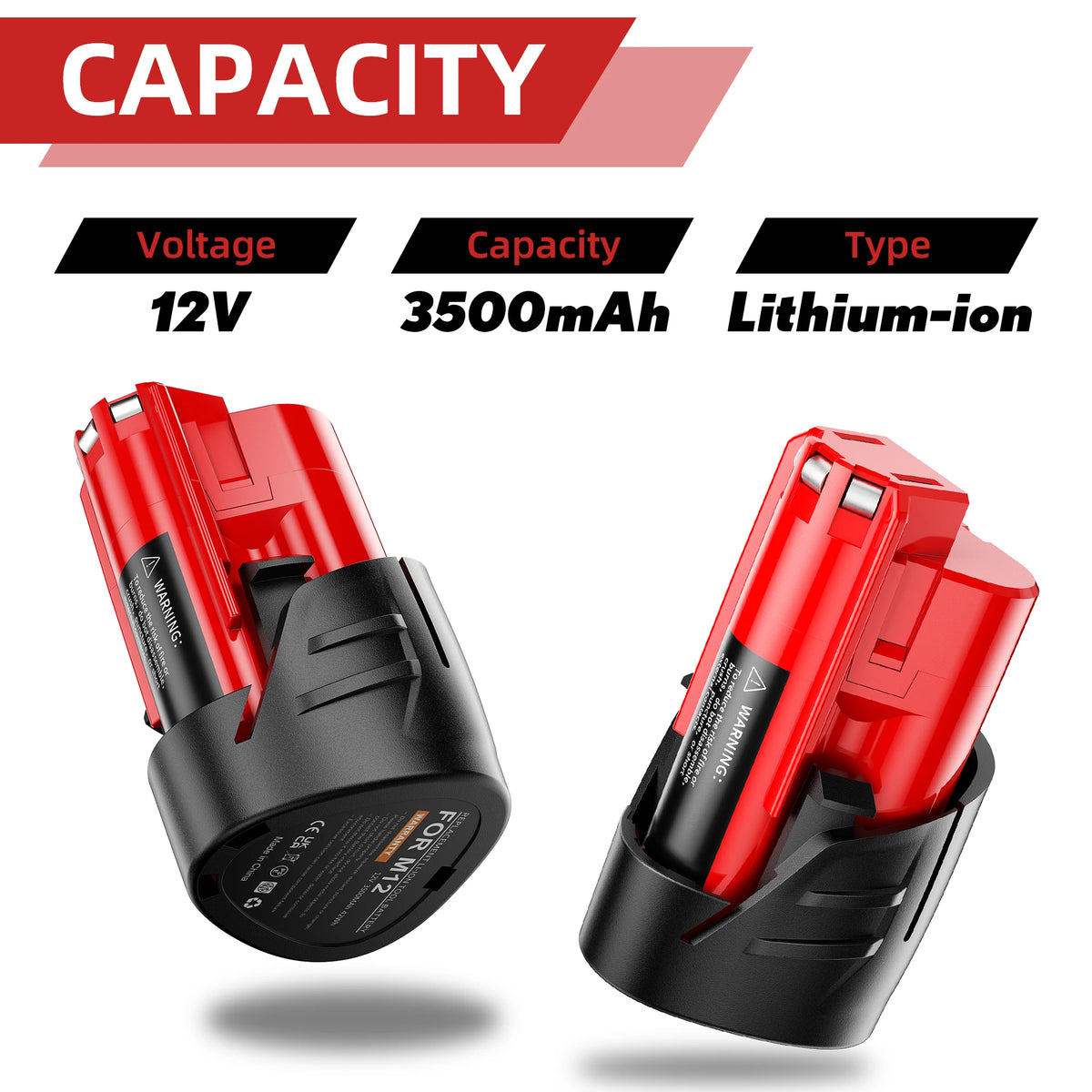 Bonacell M12 Replacement Lithium Ion Battery For Milwaukee Tools