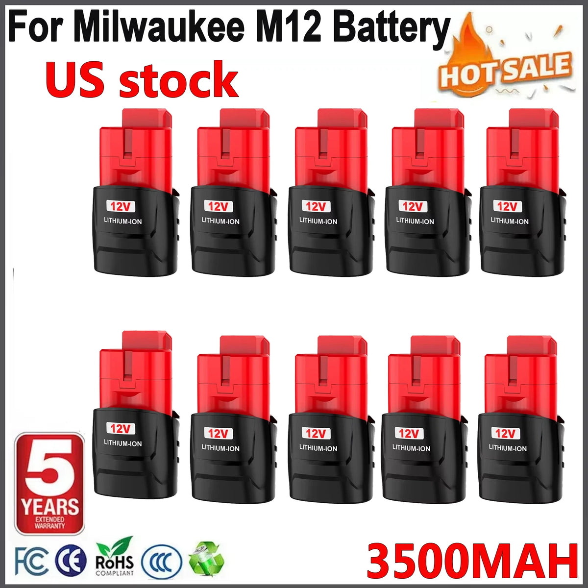 Bonacell M12 Replacement Lithium Ion Battery For Milwaukee Tools