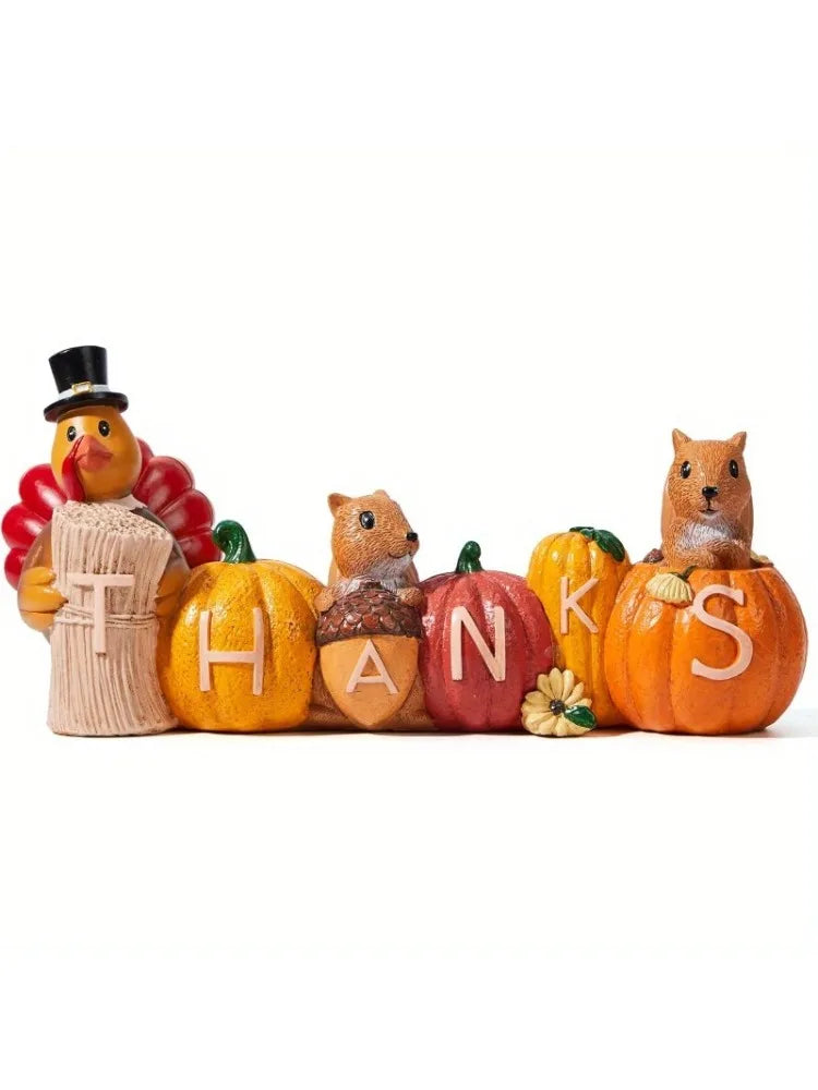 Joyfy Thanksgiving Pumpkin Turkey Tabletop Centerpiece Set