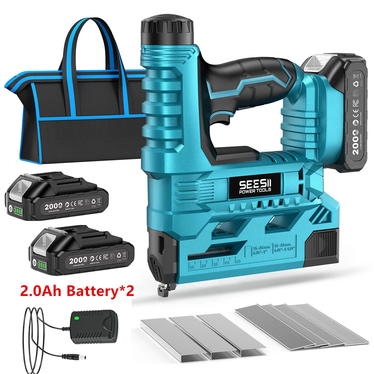 Seesii Cordless Brad Nail Gun With Complete Nail Kit