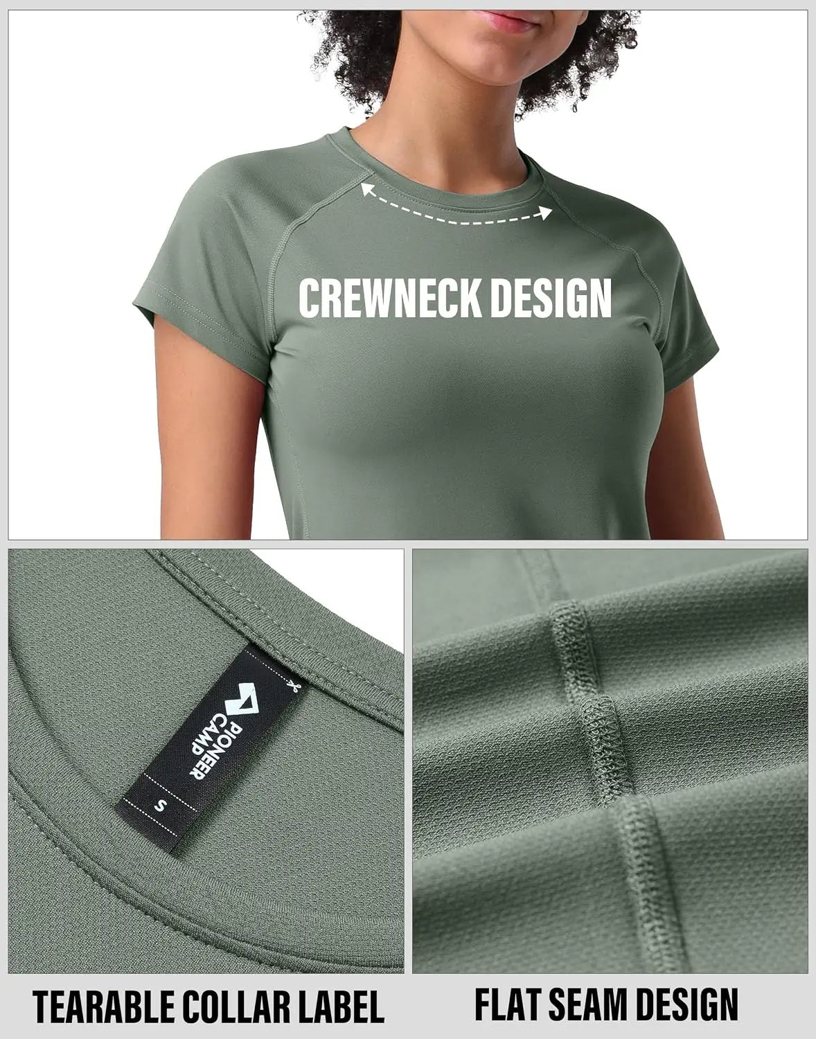 Pioneer Camp Womens Quick Dry Moisture Wicking Gym Athletic Top