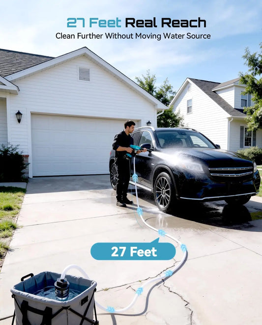 Seesii Electric Pressure Washer Gun With Hose And Adjustable Nozzle