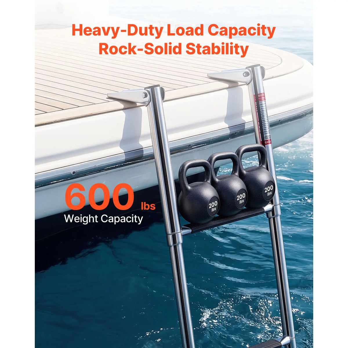 SucceBuy Telescoping Stainless Steel Boat Ladder For Yacht