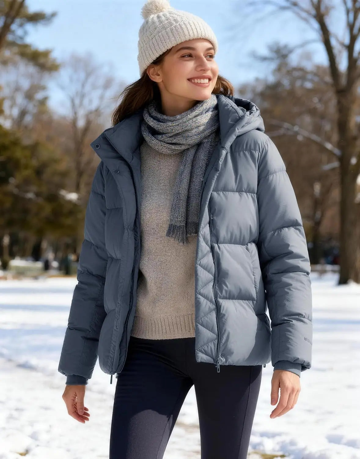 Pioneer Camp Women Hooded Quilted Puffer Jacket Winter Coat