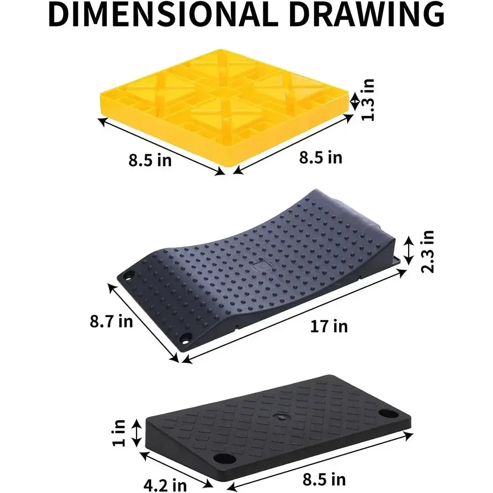 Heavy Duty RV Leveling Blocks With Ramps And Stabilizing Pads