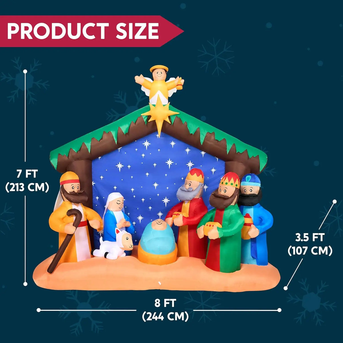 Joyfy Christmas Inflatable Nativity Scene With Led Lights