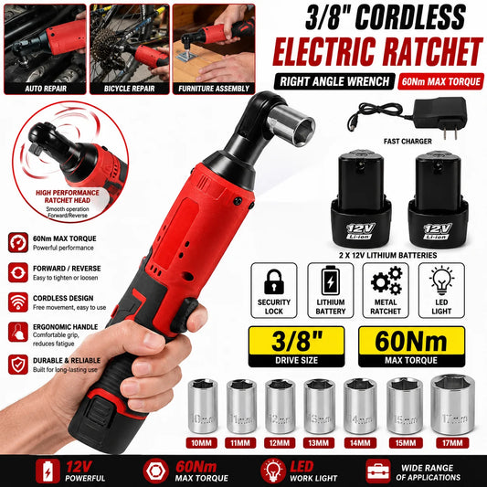 Cordless Electric Ratchet Wrench With Right Angle Design