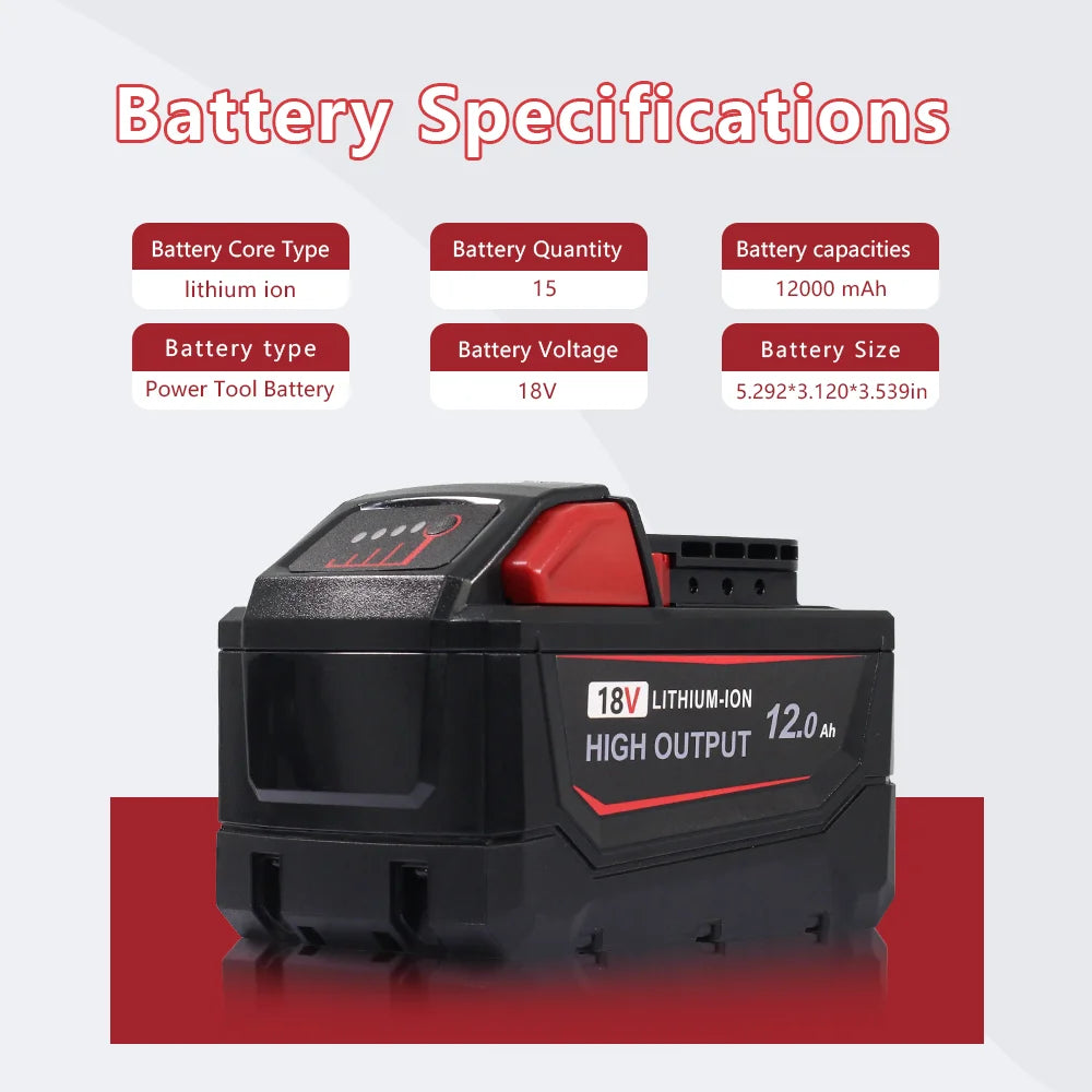 M18 Replacement Battery Compatible With Milwaukee Power Tools